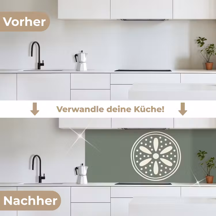 Küchenrückwand - Muster – Kreis – Abstrakt – Grün – Dekoration — 3