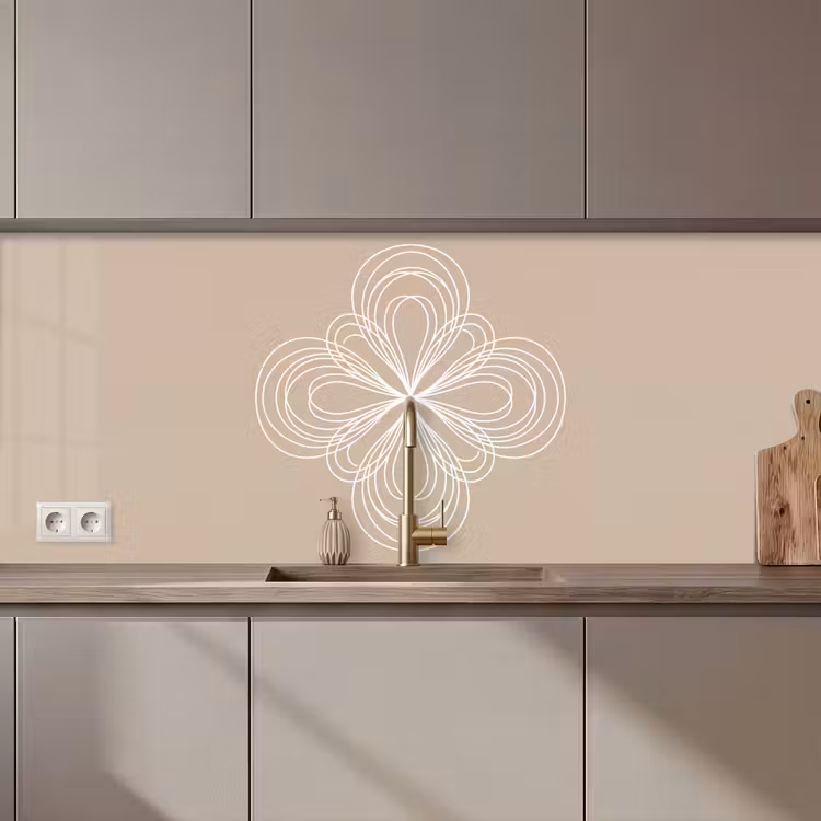 Küchenrückwand - Muster – Linien – Abstrakt – Minimalistisch – Beige — 1