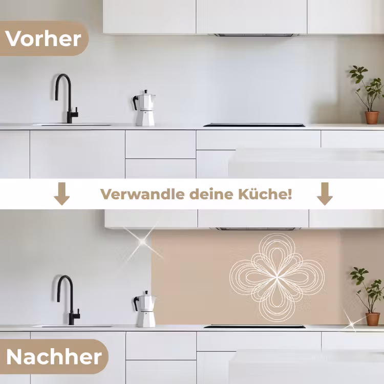 Küchenrückwand - Muster – Linien – Abstrakt – Minimalistisch – Beige — 3