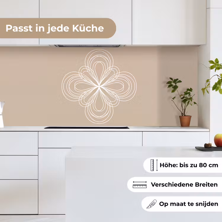 Küchenrückwand - Muster – Linien – Abstrakt – Minimalistisch – Beige — 7
