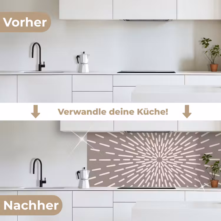 Küchenrückwand - Muster – Strahlen – Abstrakt – Modern – Grau — 3