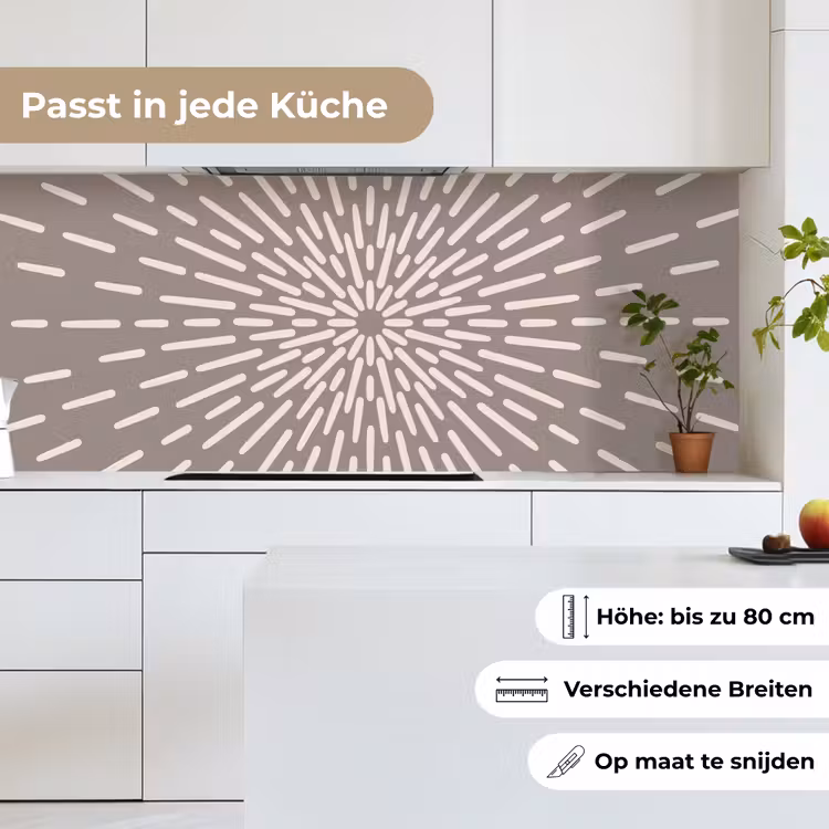 Küchenrückwand - Muster – Strahlen – Abstrakt – Modern – Grau — 7