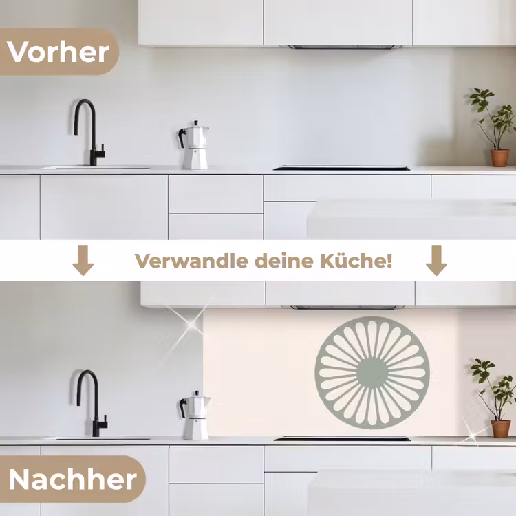Küchenrückwand - Zusammenfassung – Muster – Radial – Modern – Grün — 3