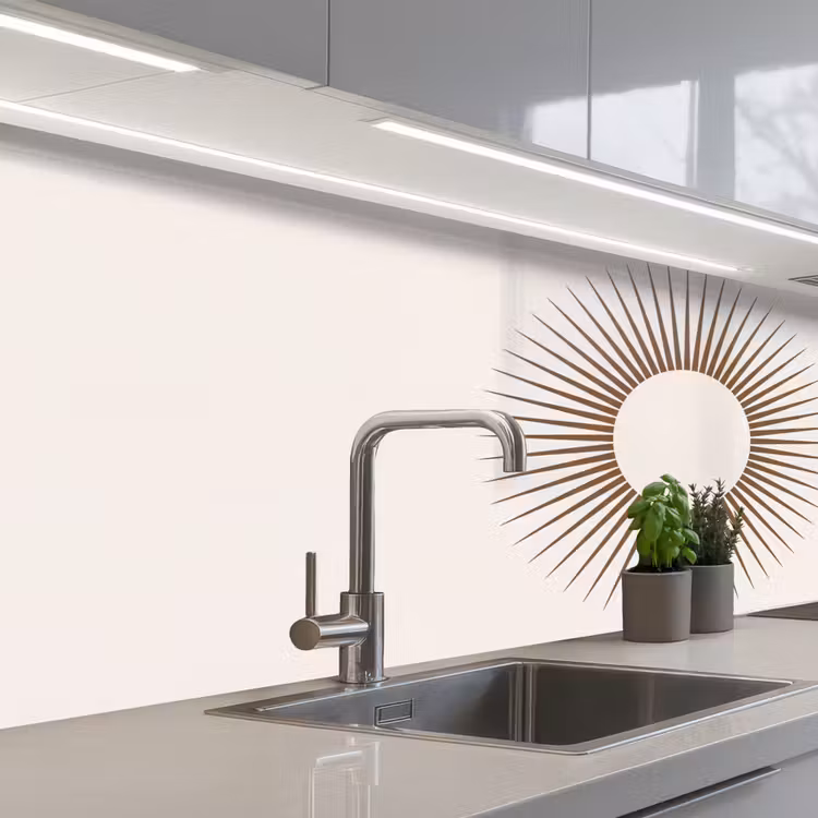 Küchenrückwand - Zusammenfassung – Sonne – Symbol – Modern – Beige — 2