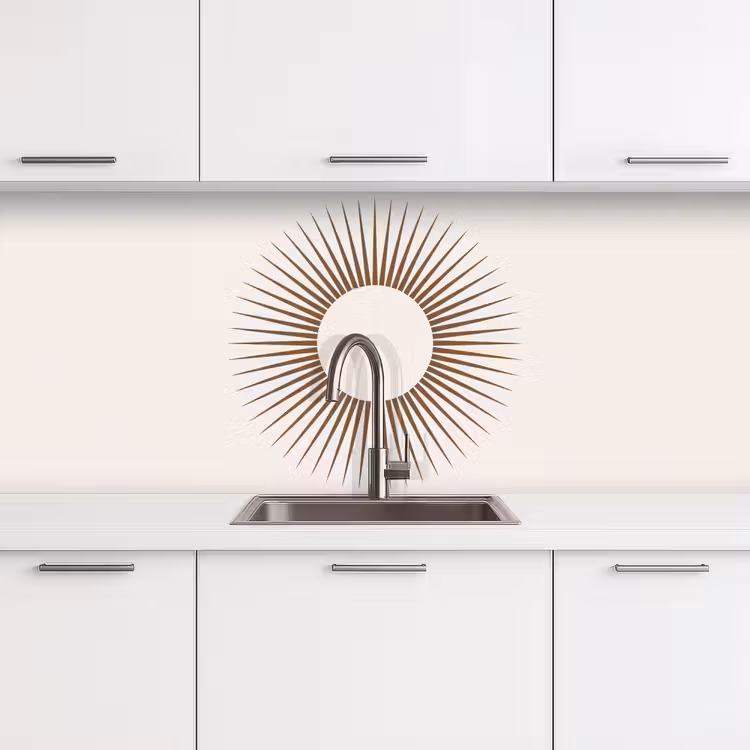 Küchenrückwand - Zusammenfassung – Sonne – Symbol – Modern – Beige — 4