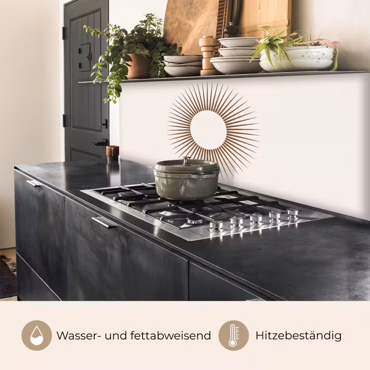 Küchenrückwand - Zusammenfassung – Sonne – Symbol – Modern – Beige — 5