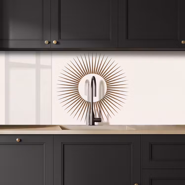 Küchenrückwand - Zusammenfassung – Sonne – Symbol – Modern – Beige — 6