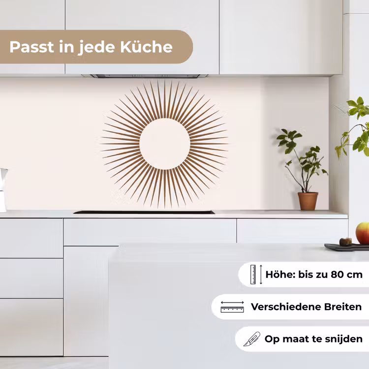 Küchenrückwand - Zusammenfassung – Sonne – Symbol – Modern – Beige — 7