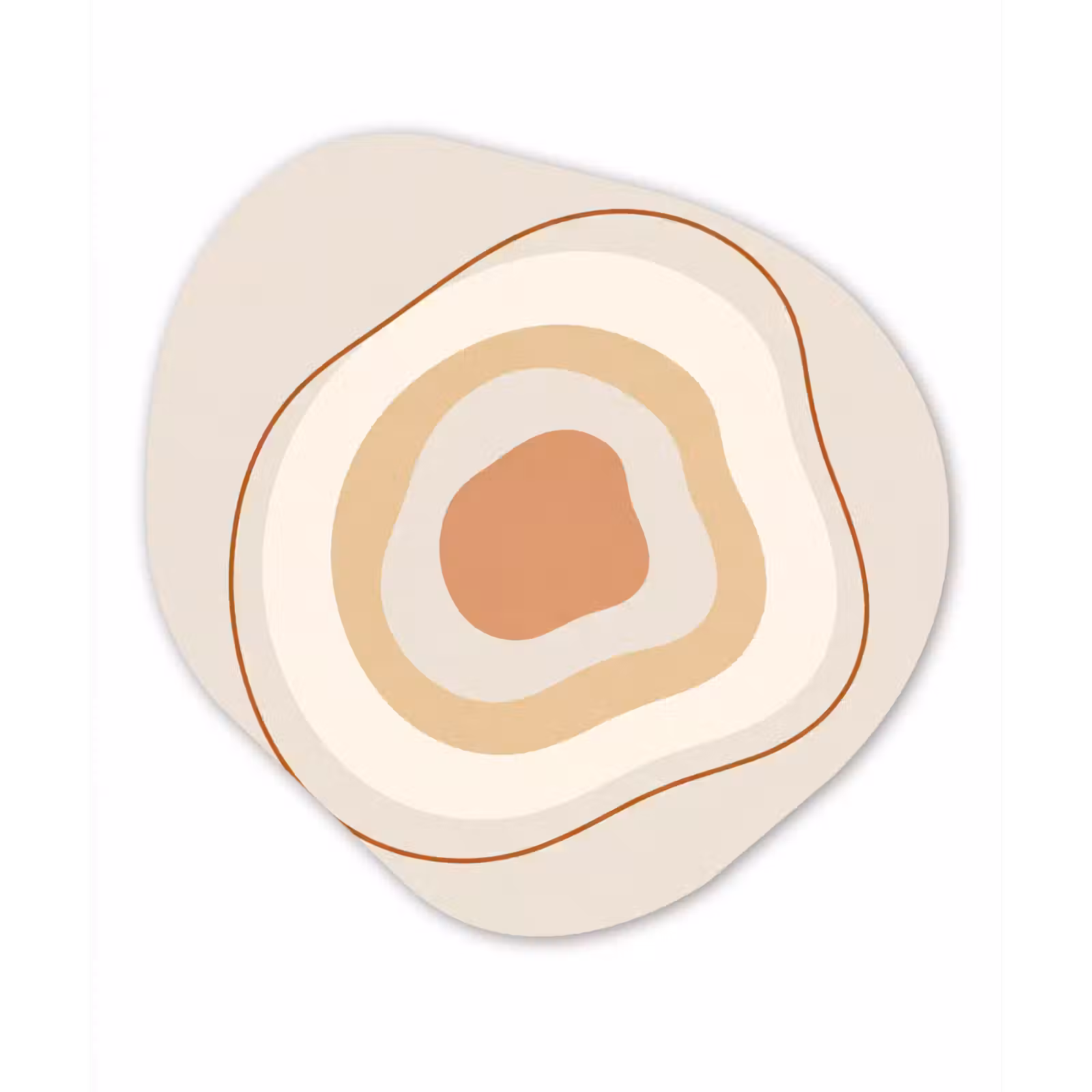 Alu-Dibond-Bild Organische Form - Abstrakt – Organisch – Modern – Beige – Kunst — 1