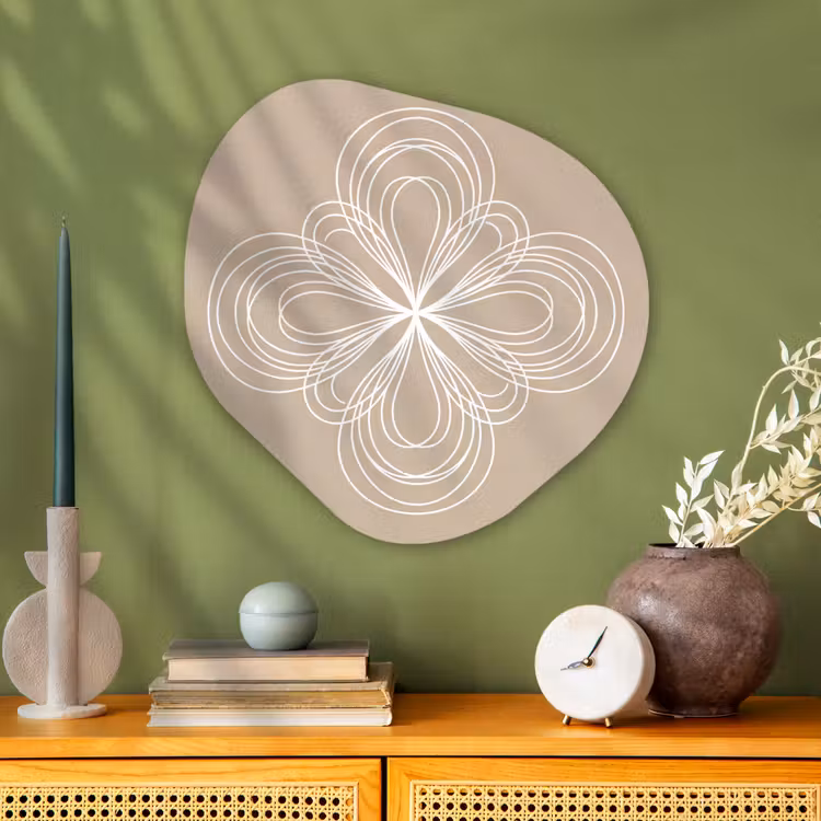 Alu-Dibond-Bild Organische Form - Muster – Linien – Abstrakt – Minimalistisch – Beige — 2