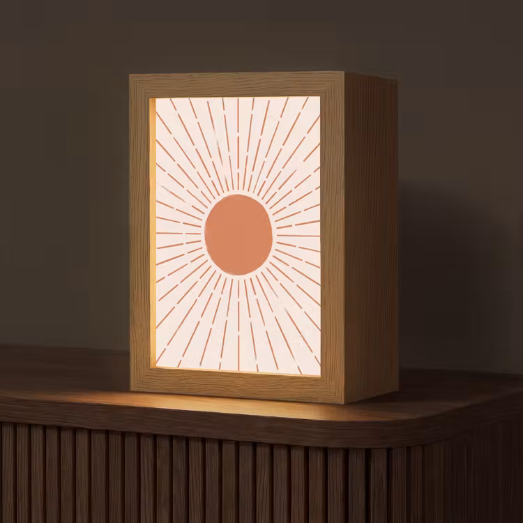 Personalisierte Lightbox - Sonne – Strahlen – Abstrakt – Terrakotta – Modern — 1