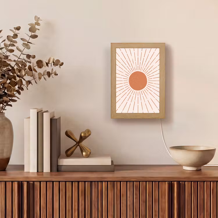 Personalisierte Lightbox - Sonne – Strahlen – Abstrakt – Terrakotta – Modern — 4