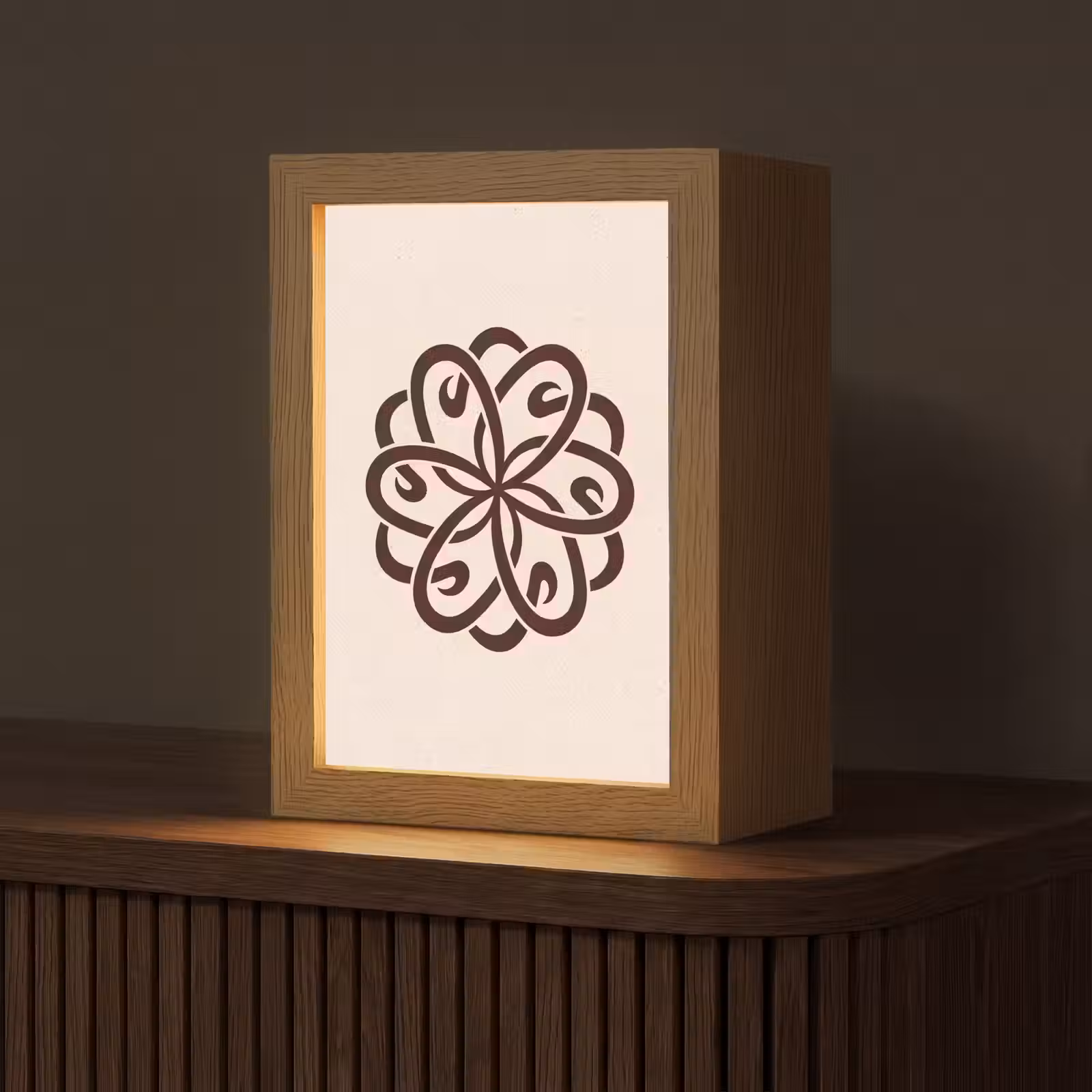 Personalisierte Lightbox - Muster – Knopf – Abstrakt – Modern – Braun — 1