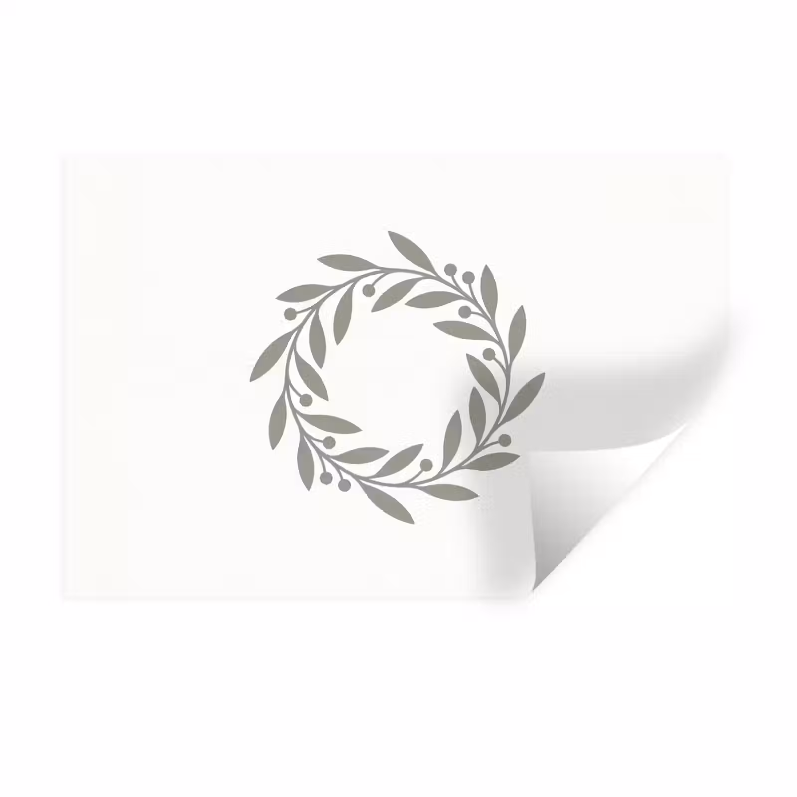Wandtattoo – Kranz – Blätter – Natur – Minimalistisch – Grau — 1