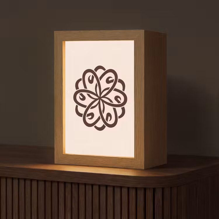 Personalisierte Lightbox - Muster – Knopf – Abstrakt – Modern – Braun — 1