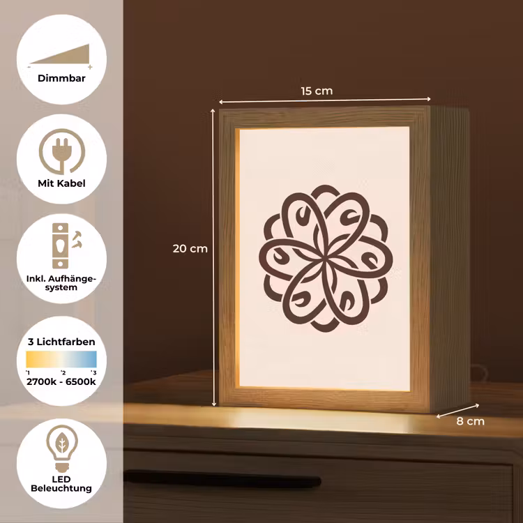 Personalisierte Lightbox - Muster – Knopf – Abstrakt – Modern – Braun — 6