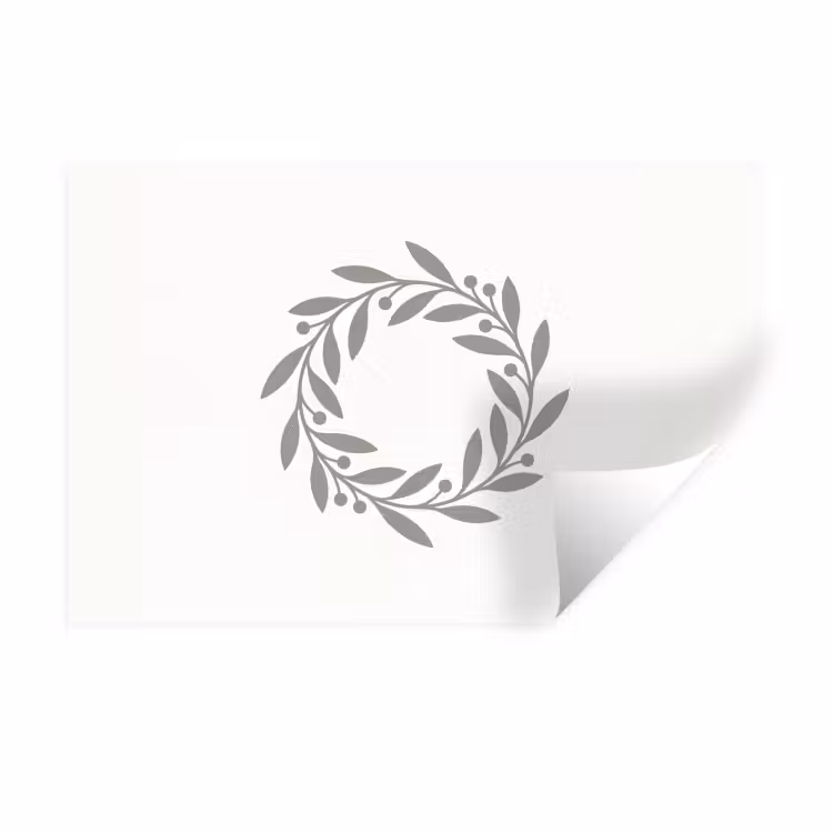 Wandtattoo – Kranz – Blätter – Natur – Minimalistisch – Grau — 1