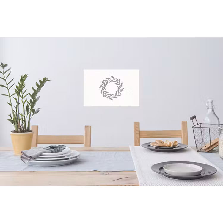 Wandtattoo – Kranz – Blätter – Natur – Minimalistisch – Grau — 4