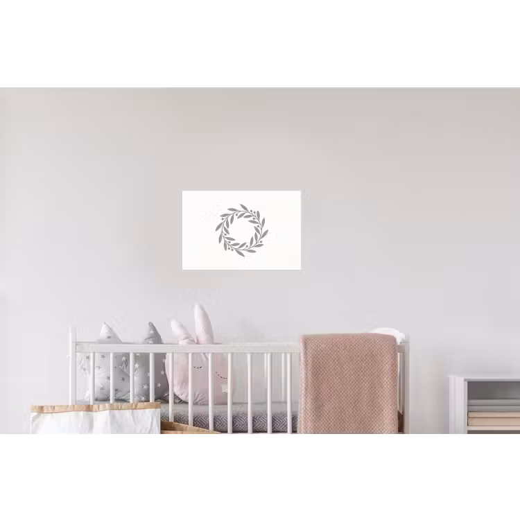 Wandtattoo – Kranz – Blätter – Natur – Minimalistisch – Grau — 5