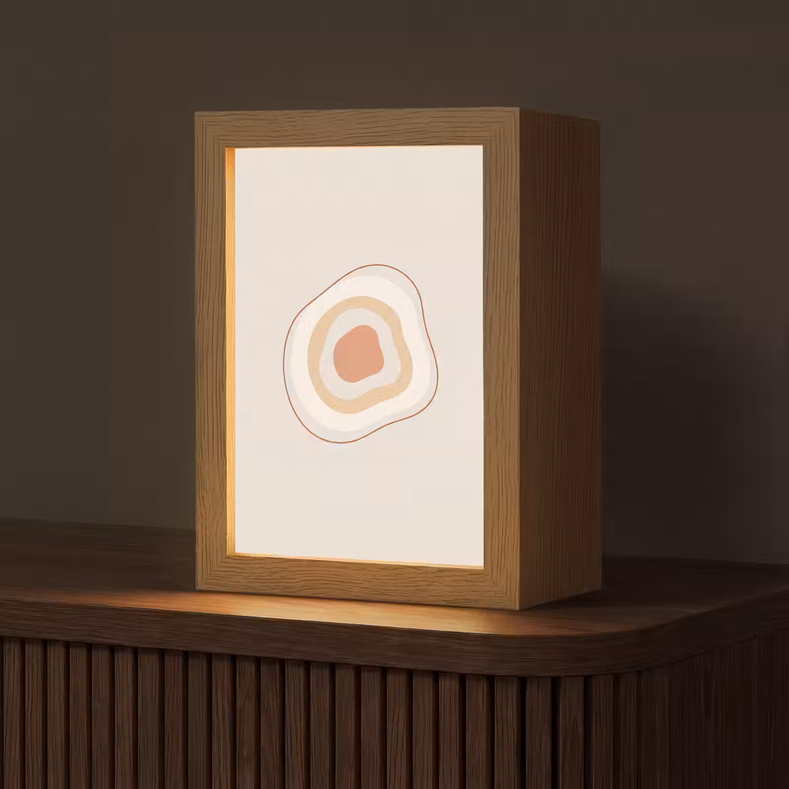 Personalisierte Lightbox - Abstrakt – Organisch – Modern – Beige – Kunst — 1