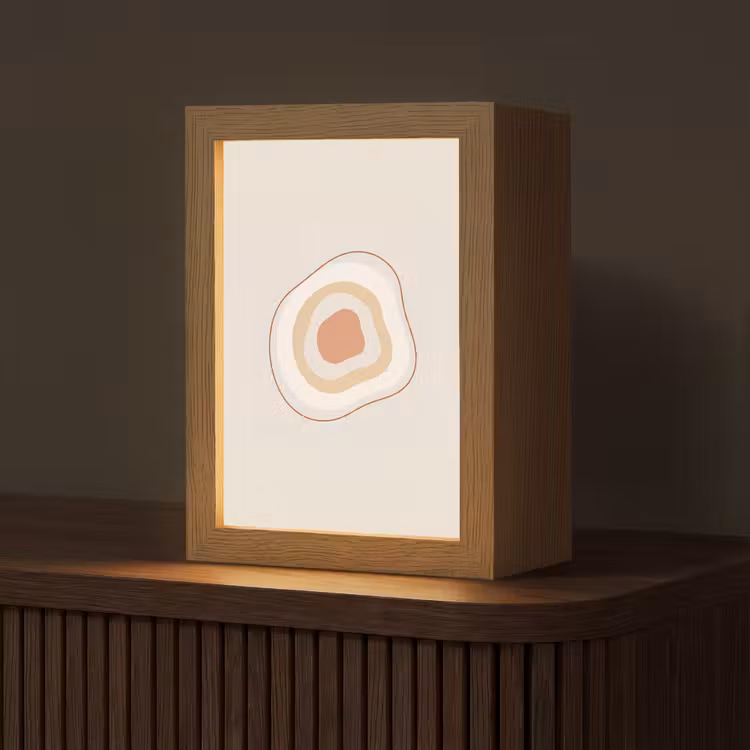 Personalisierte Lightbox - Abstrakt – Organisch – Modern – Beige – Kunst — 1