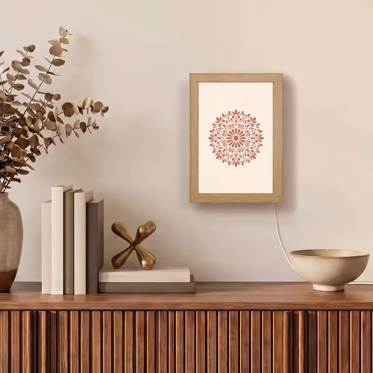 Personalisierte Lightbox - Dekoration – Kreis – Symmetrisch – Modern – Rotbraun — 4