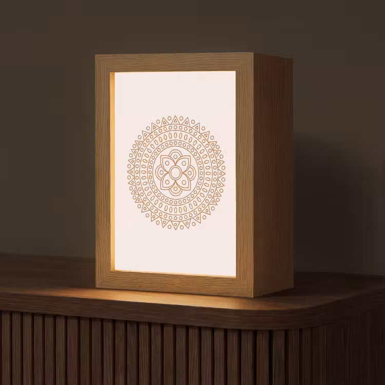 Personalisierte Lightbox - Mandala – Geometrisch – Abstrakt – Orientalisch – Braun — 1