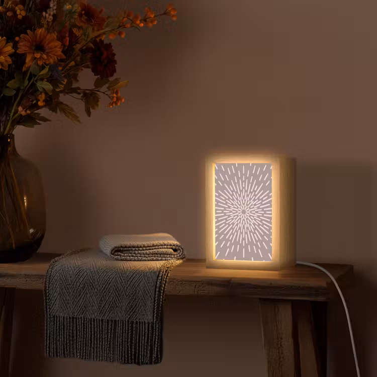 Personalisierte Lightbox - Muster – Strahlen – Abstrakt – Modern – Grau — 3