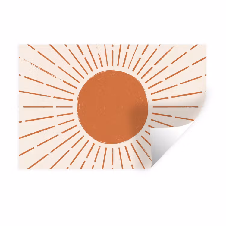 Wandtattoo – Sonne – Strahlen – Abstrakt – Terrakotta – Modern — 1