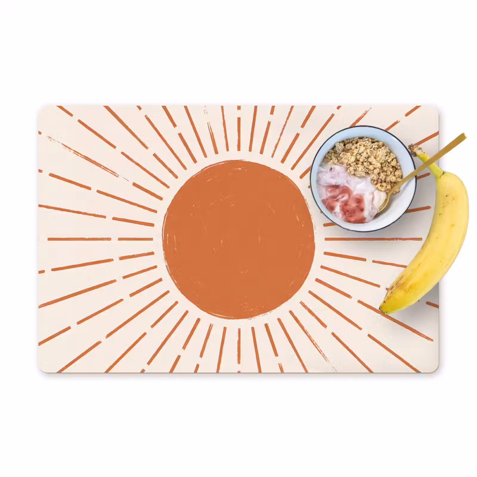 Tischset - 6 Stück - Sonne – Strahlen – Abstrakt – Terrakotta – Modern — 1