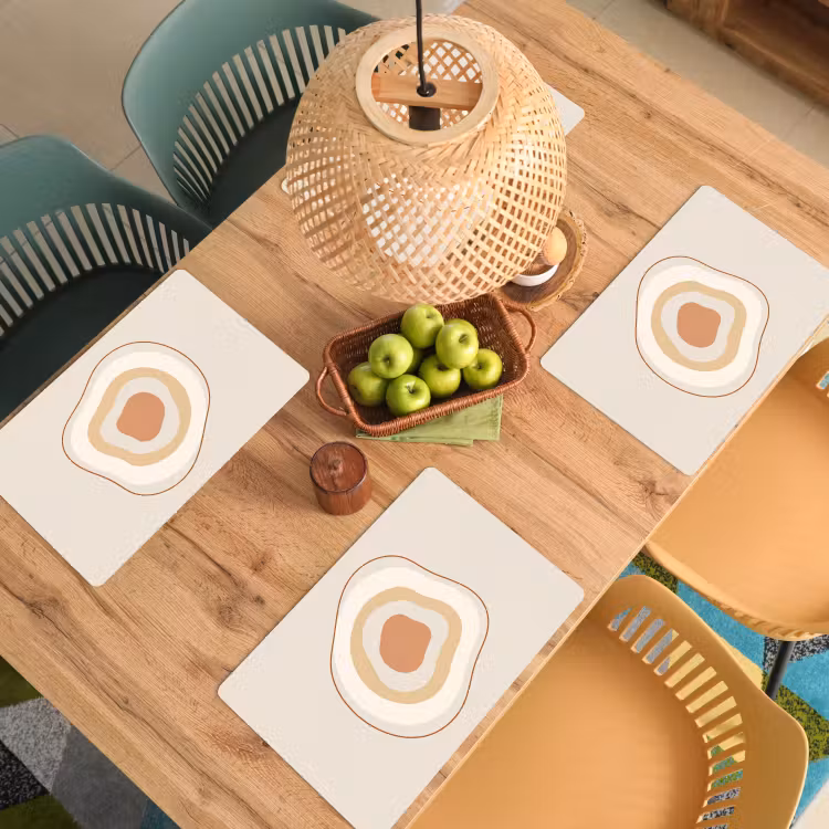 Tischset - 6 Stück - Abstrakt – Organisch – Modern – Beige – Kunst — 5