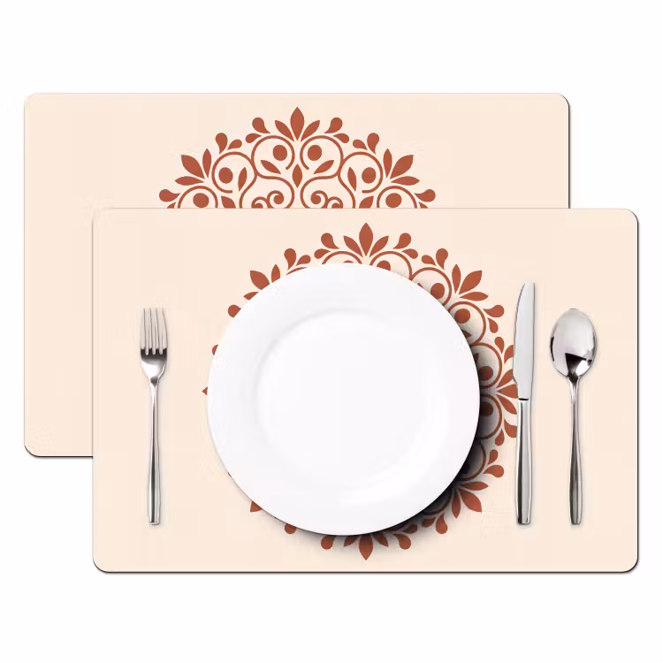 Tischset - 6 Stück - Dekoration – Kreis – Symmetrisch – Modern – Rotbraun — 2