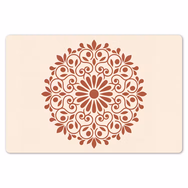 Tischset - 6 Stück - Dekoration – Kreis – Symmetrisch – Modern – Rotbraun — 6