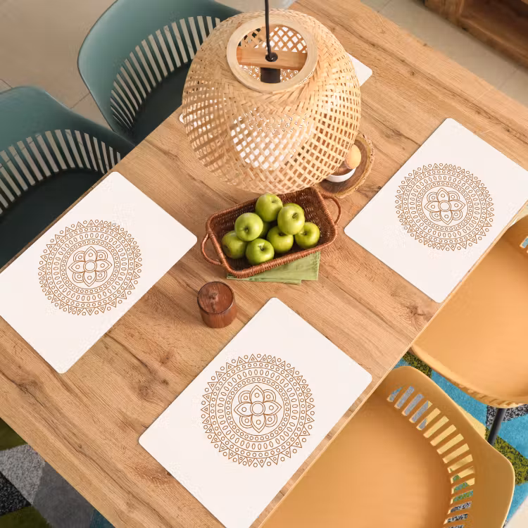 Tischset - 6 Stück - Mandala – Geometrisch – Abstrakt – Orientalisch – Braun — 5