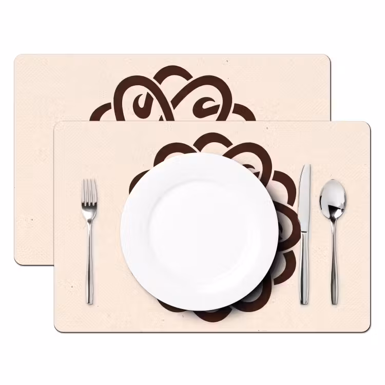 Tischset - 6 Stück - Muster – Knopf – Abstrakt – Modern – Braun — 2