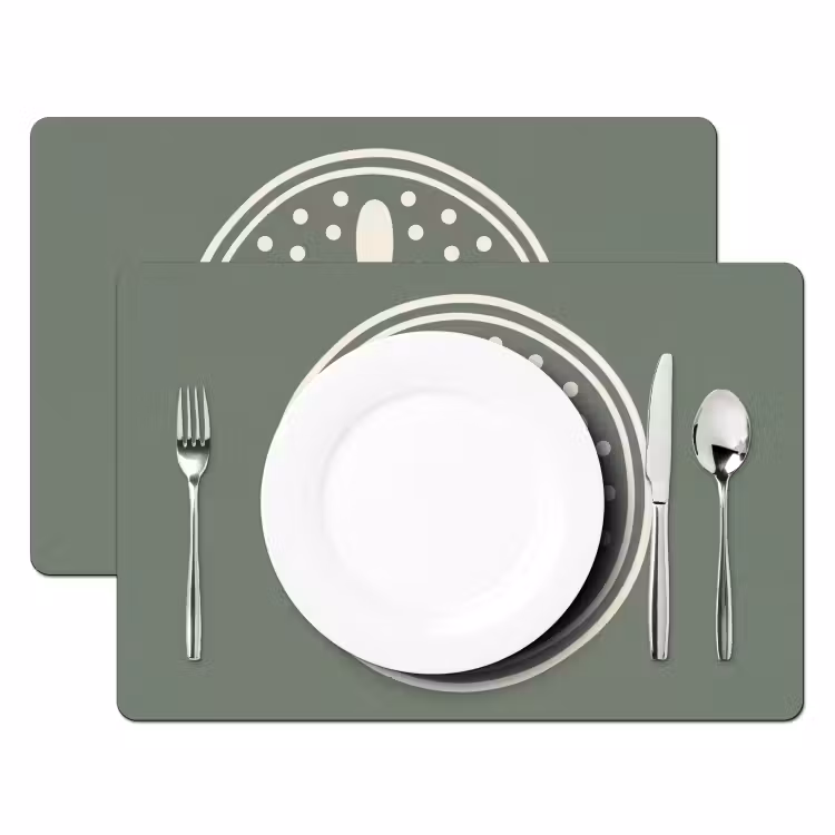 Tischset - 6 Stück - Muster – Kreis – Abstrakt – Grün – Dekoration — 2