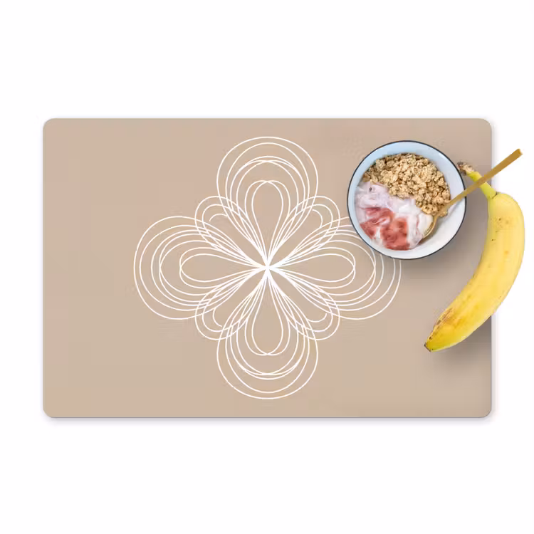 Tischset - 6 Stück - Muster – Linien – Abstrakt – Minimalistisch – Beige — 1