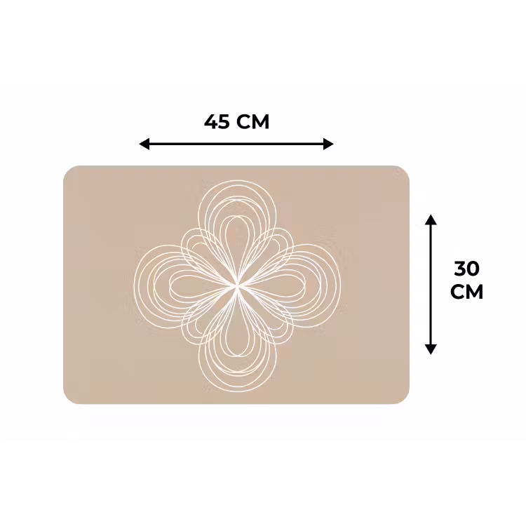 Tischset - 6 Stück - Muster – Linien – Abstrakt – Minimalistisch – Beige — 3
