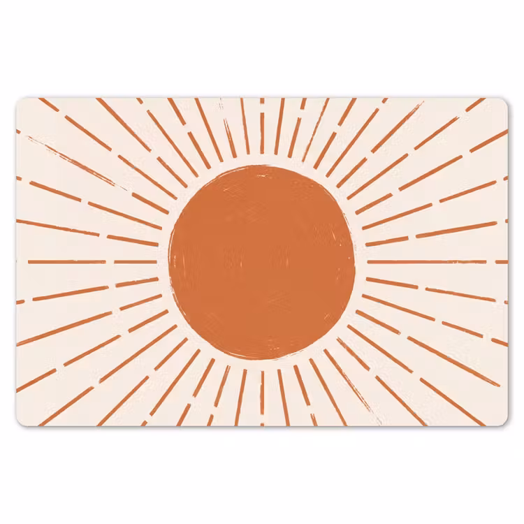 Tischset - 6 Stück - Sonne – Strahlen – Abstrakt – Terrakotta – Modern — 6