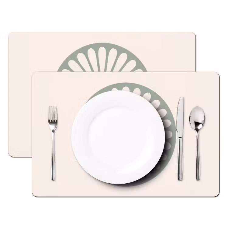 Tischset - 6 Stück - Zusammenfassung – Muster – Radial – Modern – Grün — 2