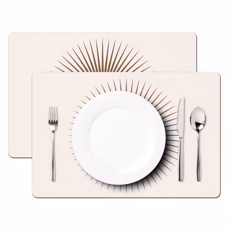 Tischset - 6 Stück - Zusammenfassung – Sonne – Symbol – Modern – Beige — 2
