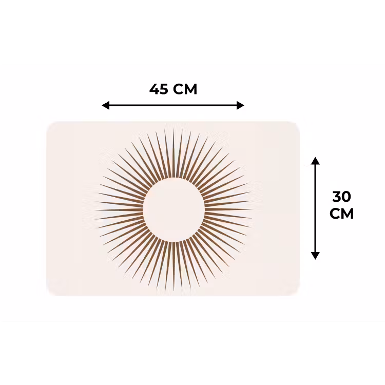 Tischset - 6 Stück - Zusammenfassung – Sonne – Symbol – Modern – Beige — 3