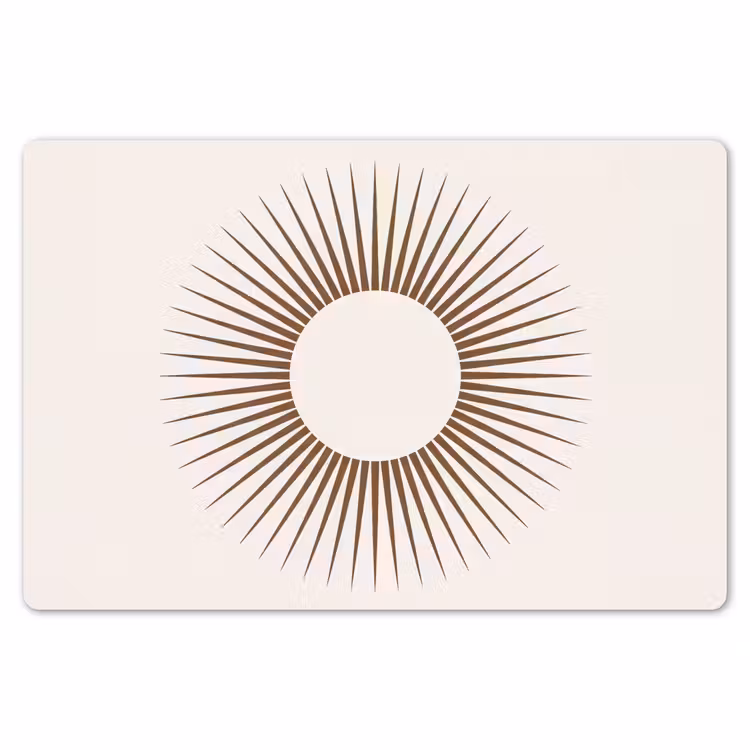 Tischset - 6 Stück - Zusammenfassung – Sonne – Symbol – Modern – Beige — 6