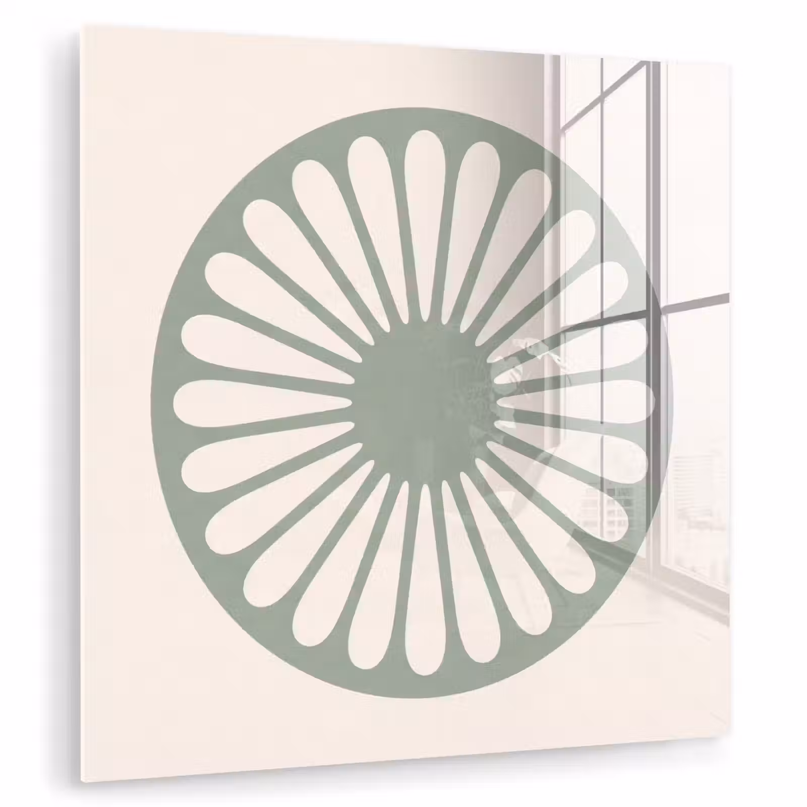 Glasbild - Zusammenfassung – Muster – Radial – Modern – Grün — 1