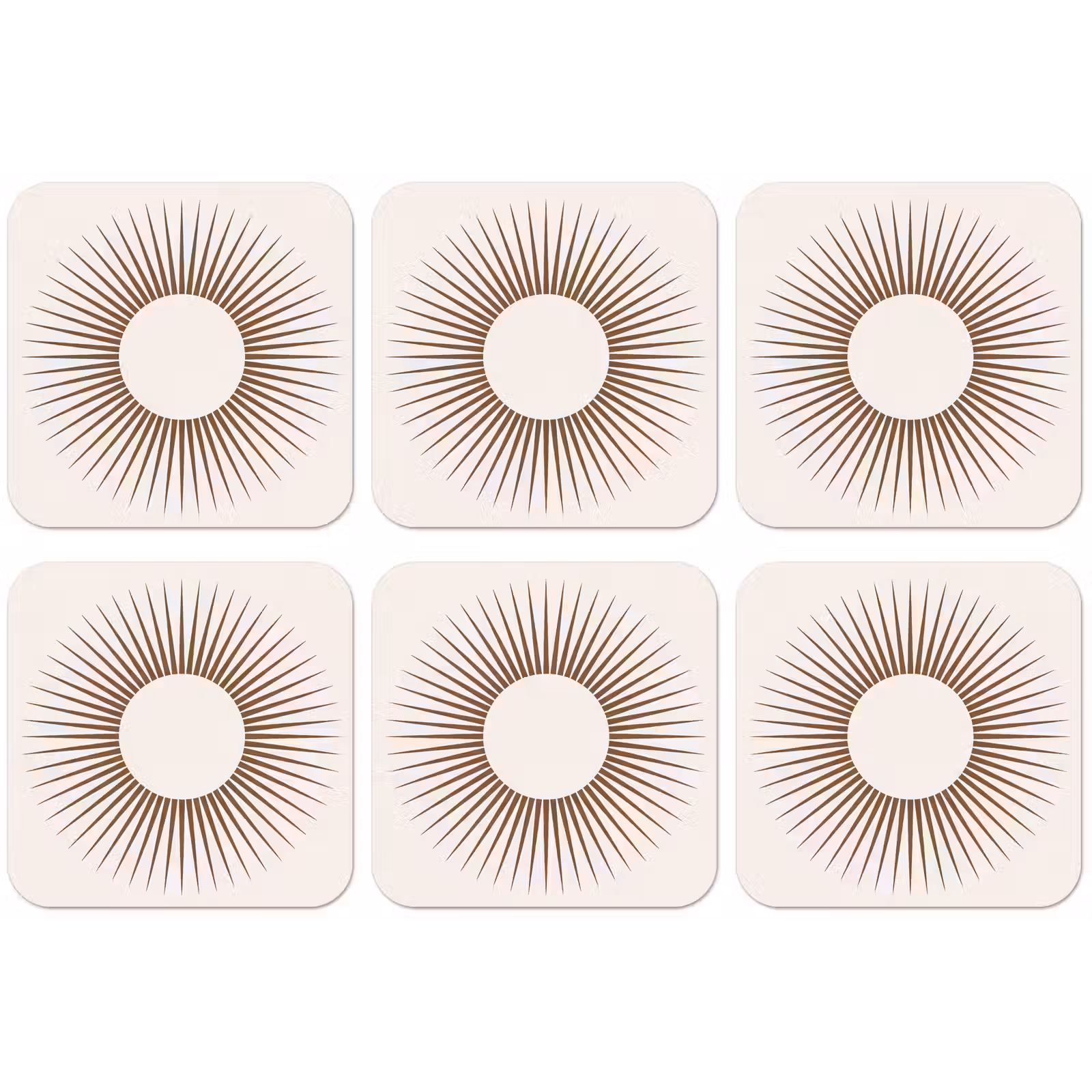 Untersetzer - Zusammenfassung – Sonne – Symbol – Modern – Beige — 1