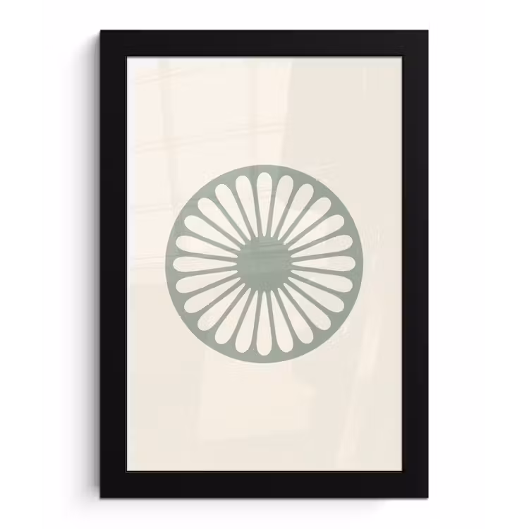 Bilder mit Rahmen - Zusammenfassung – Muster – Radial – Modern – Grün — 1