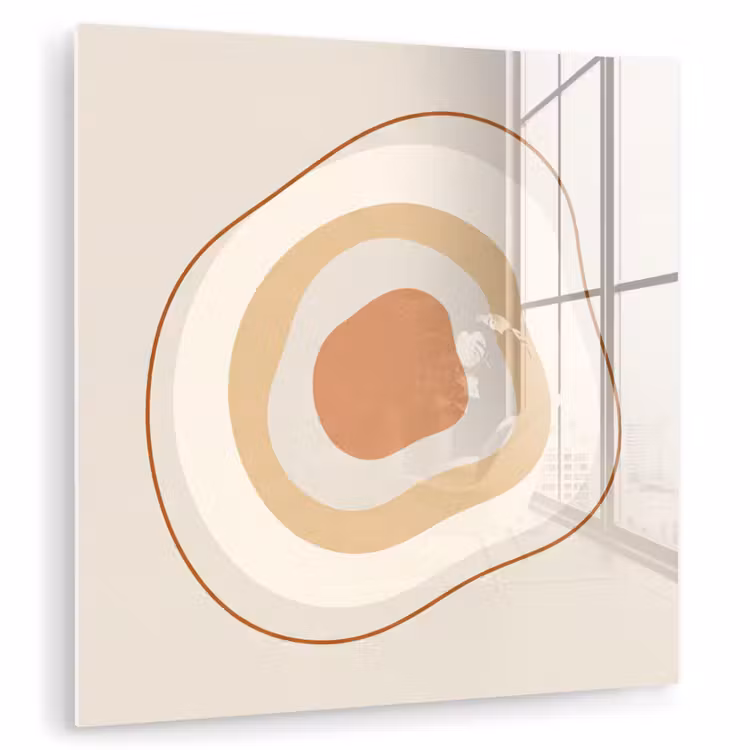 Glasbild - Abstrakt – Organisch – Modern – Beige – Kunst — 1