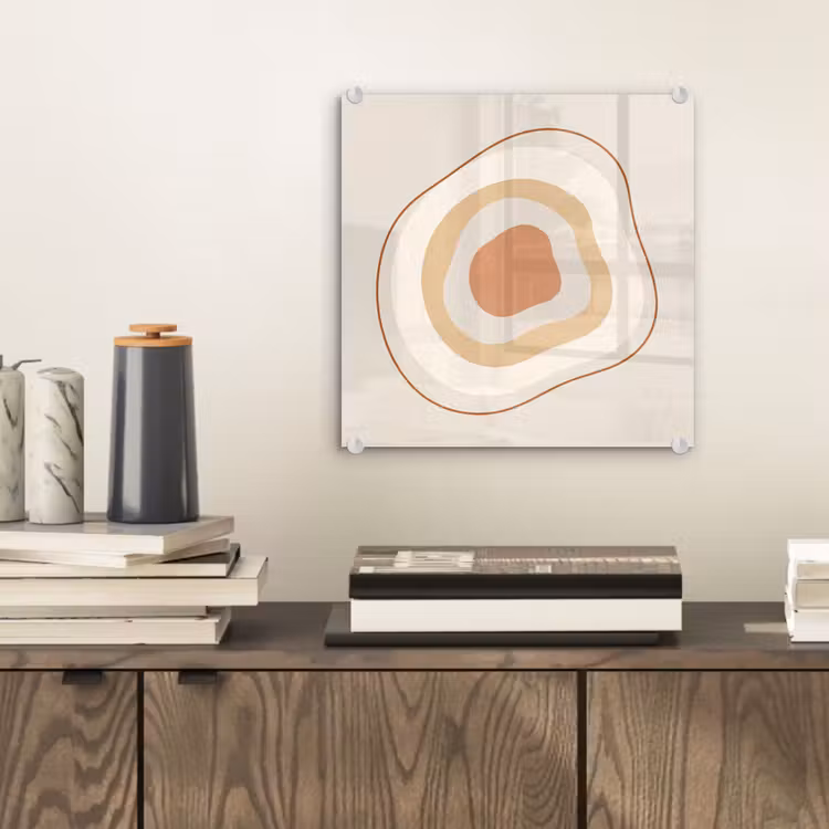 Glasbild - Abstrakt – Organisch – Modern – Beige – Kunst — 2