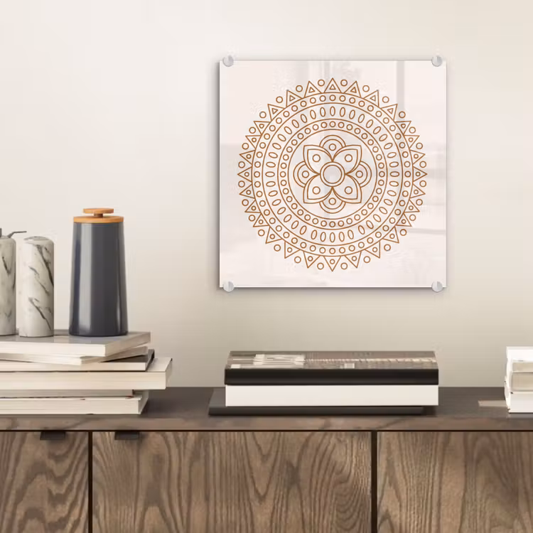 Glasbild - Mandala – Geometrisch – Abstrakt – Orientalisch – Braun — 2