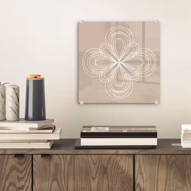 Glasbild - Muster – Linien – Abstrakt – Minimalistisch – Beige — 2